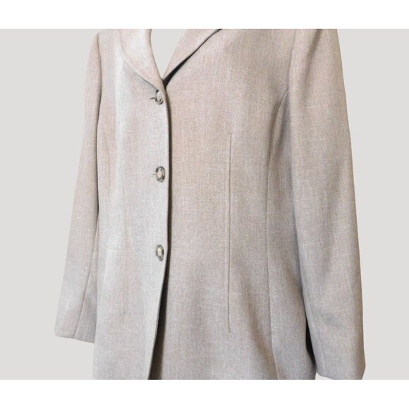 Le Suit Collections Womens 2 Piece Suit Size 16 Light Brown Jacket Pants - Picture 3 of 16